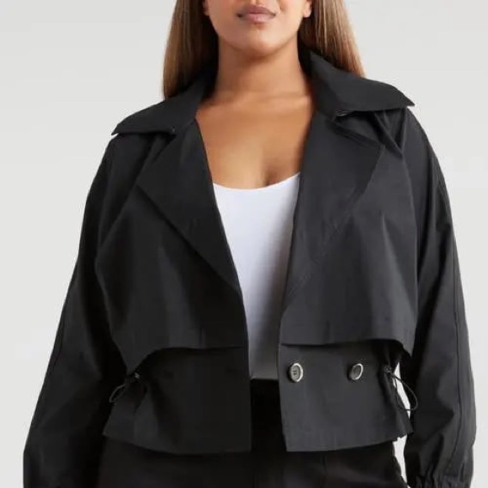 Universal Standard cropped Leonard trench water repellent jacket sz XL 26 28
